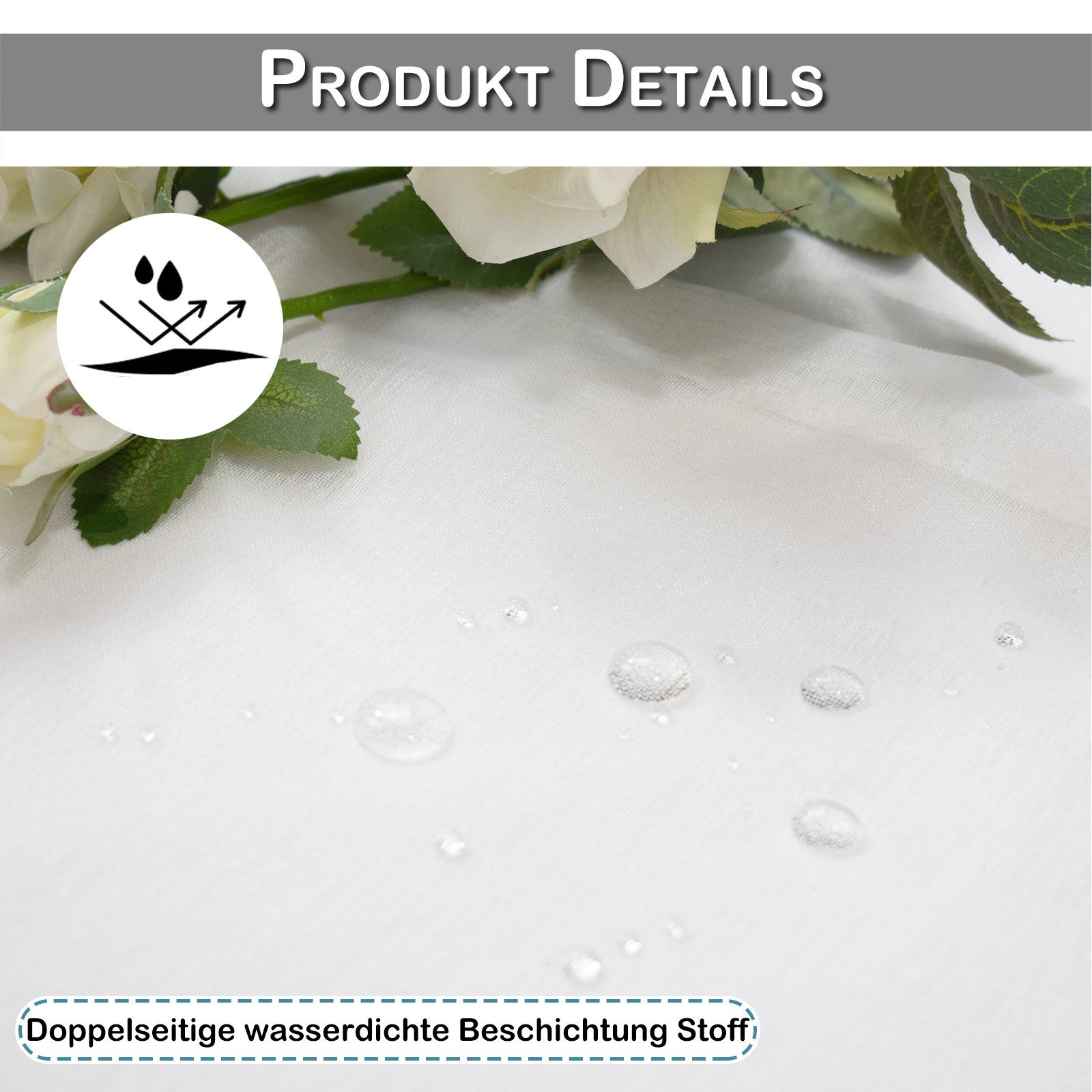 Schiebegardine Kurzgardine Wasserdicht, Transparent Bistrogardine, Scheibengardine, Sunicol, (2 St), Kurze Gardine, Voile Vorhange, Küche Fenstervorhang, 2 er Set