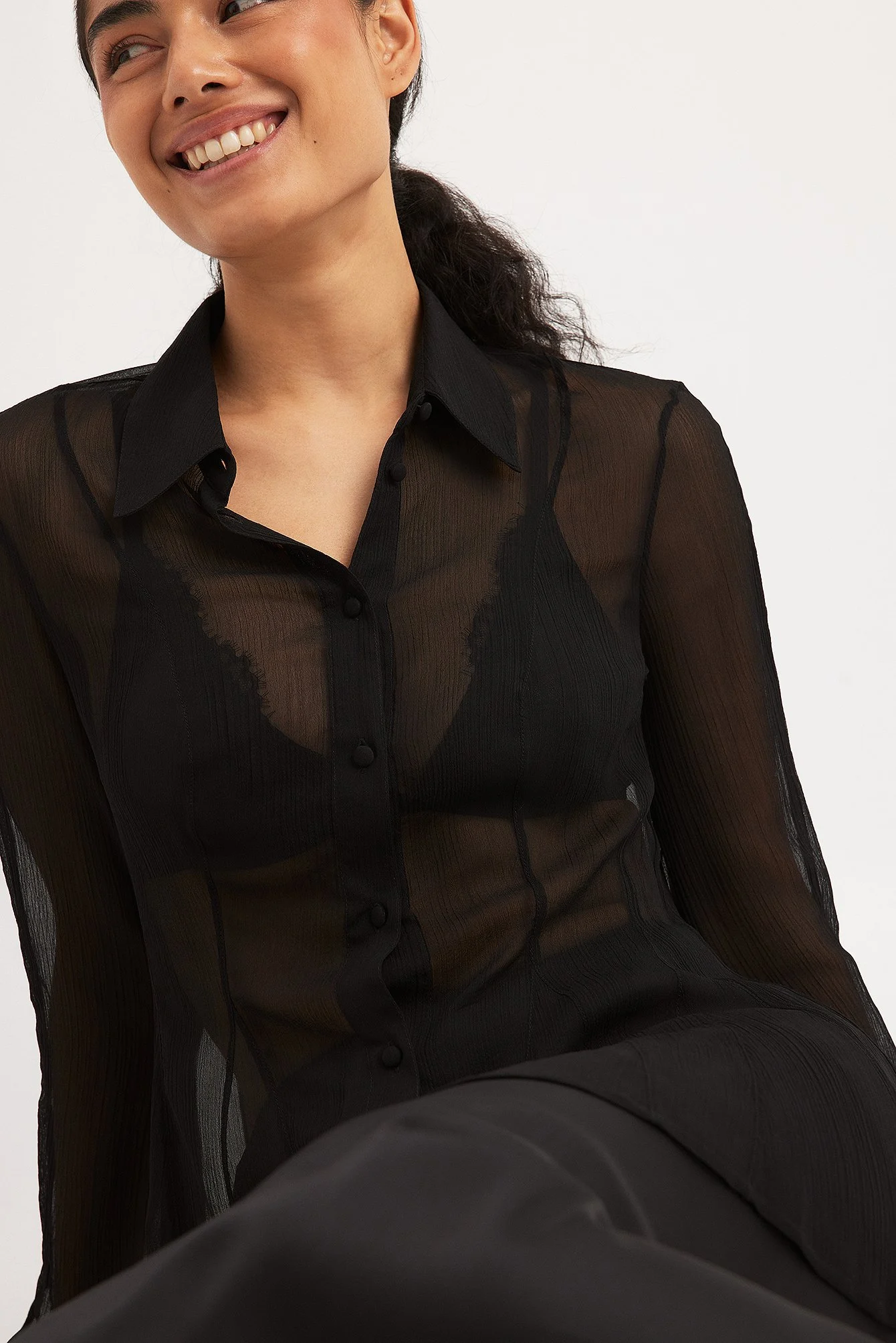 Chiffonbluse mit Nahtdetail