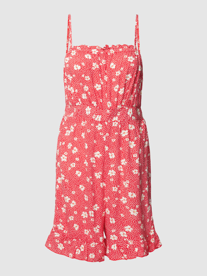 Playsuit mit Allover-Muster aus reiner Viskose Modell 'NOVA' in hellrot