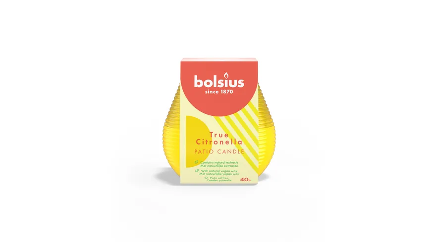 bolsius True Citronella Patio Candle Gelb