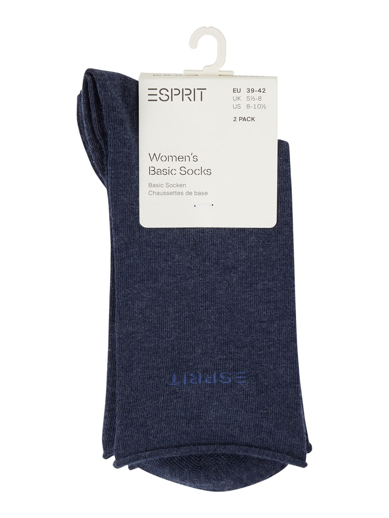 Socken im 2er-Pack in blau meliert