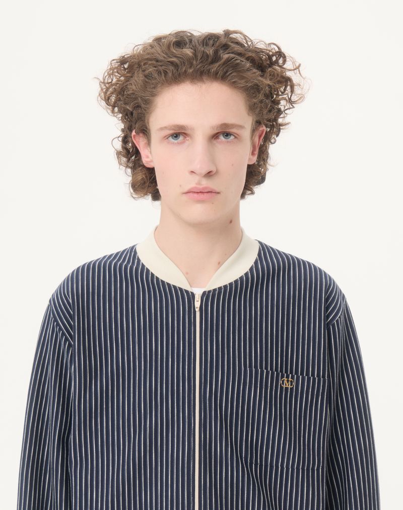 Valentino viskosesweatshirt med stribet V-logo