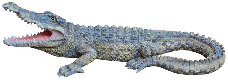 Fachhandel Plus Gartenfigur Krokodil Ansgar, (1 St), lebensechte Garten-Dekofigur