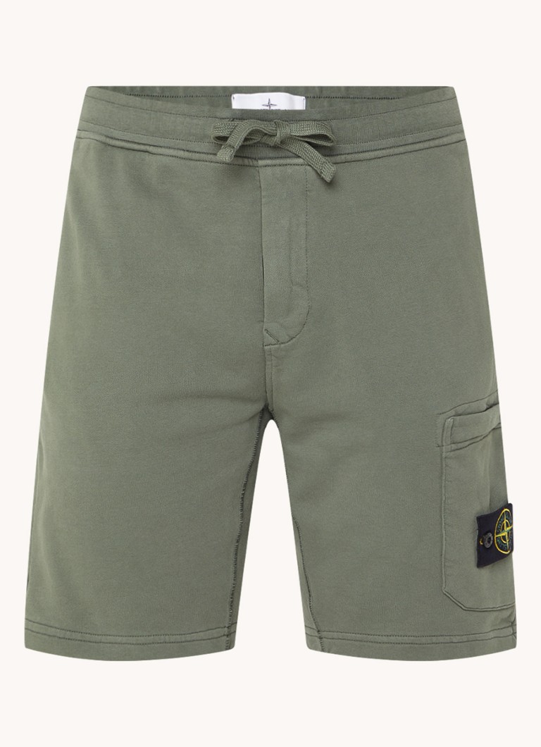Pantaloni de trening Stone Island 64651 cu logo și picior drept