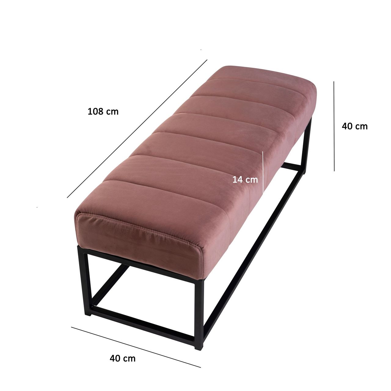 Wohnling Sitzbank Samt 108 cm