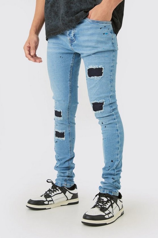 Super Skinny Stretch Jeans in Hellblau