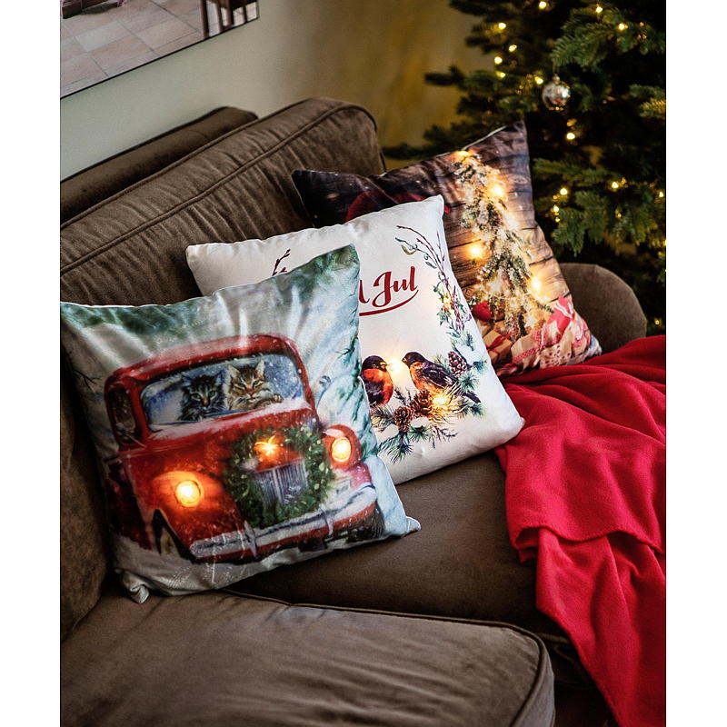 Home Pute 45x45 cm m/LED-lys naturmotiv