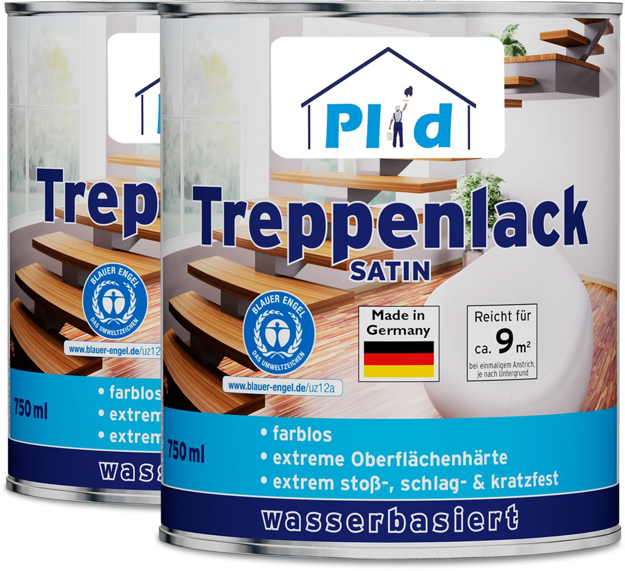 Plid Premium Treppenlack Treppensiegel Klarlack Farblos Seidenglänzend Farblos - Seidenglänzend