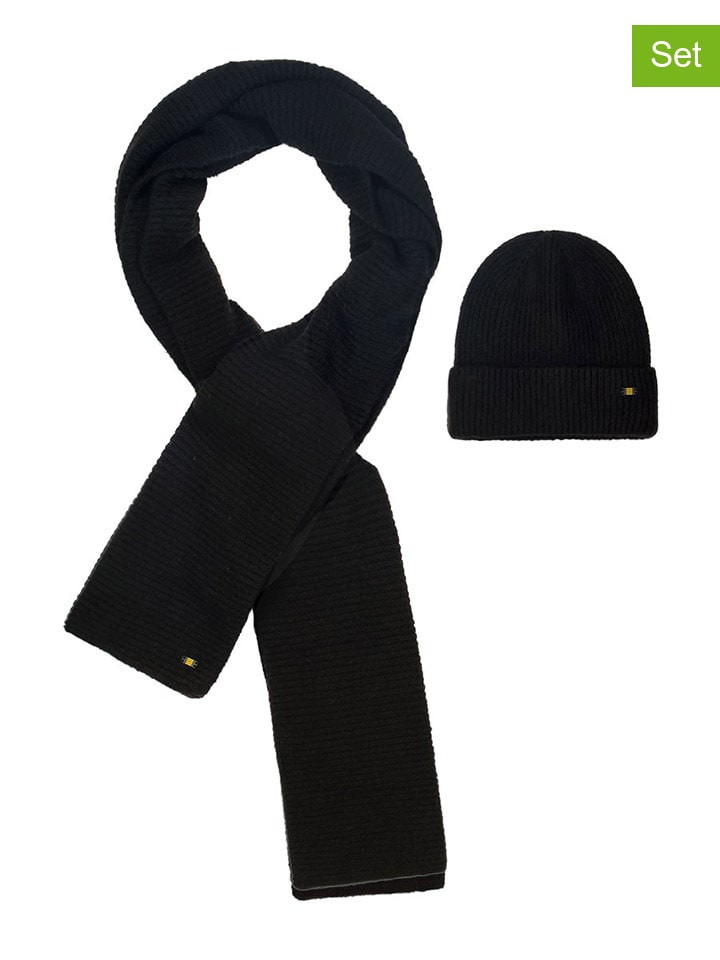 No Excess 2tlg. Set: Mütze und Schal in Schwarz günstig kaufen onesize