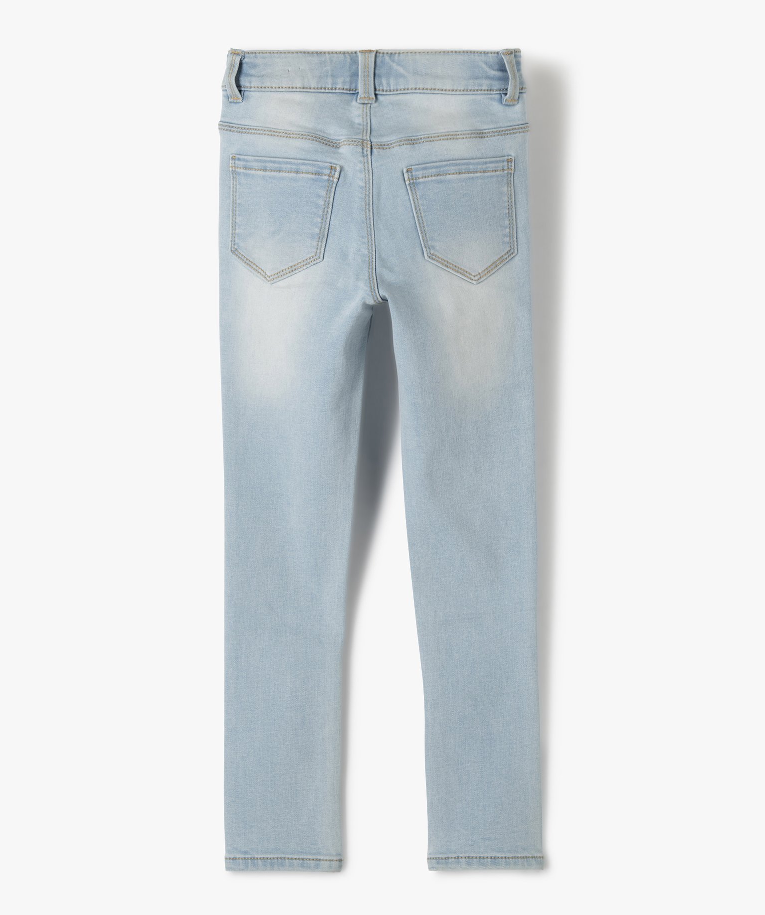 Jean ultra skinny à taille réglable fille bleach | GEMO