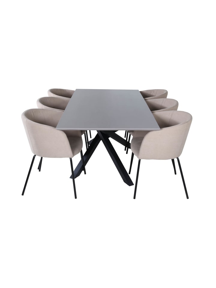 ebuy24 Essgruppe Piazza 10 (7-teilig) Beige 90 x 180 cm günstig kaufen onesize
