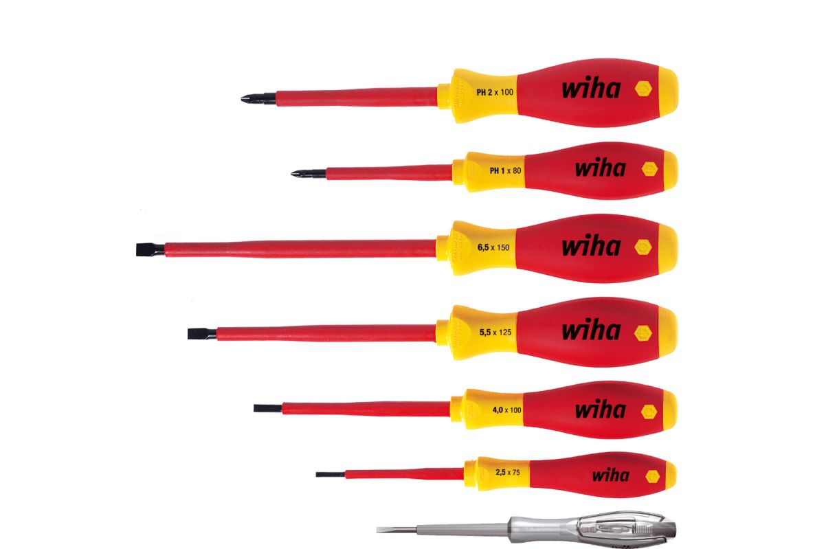 Wiha 00834 skrūvgriežu komplekts SoftFinish electric ar rievgalvu, Phillips 7 daļas (00834)