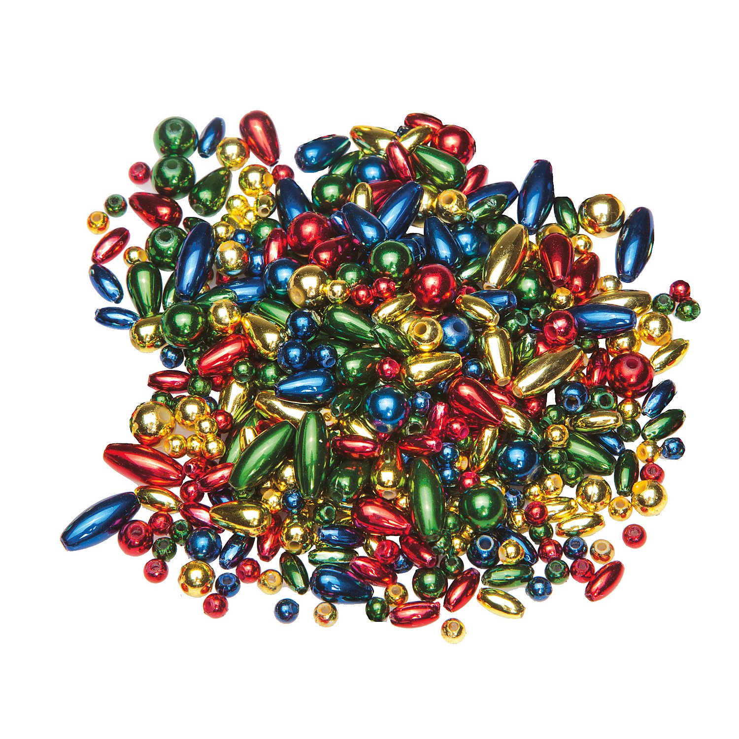 Perlenmischung, rot-gold-dunkelblau-dunkelgrün, 4–12 mm, 80 g