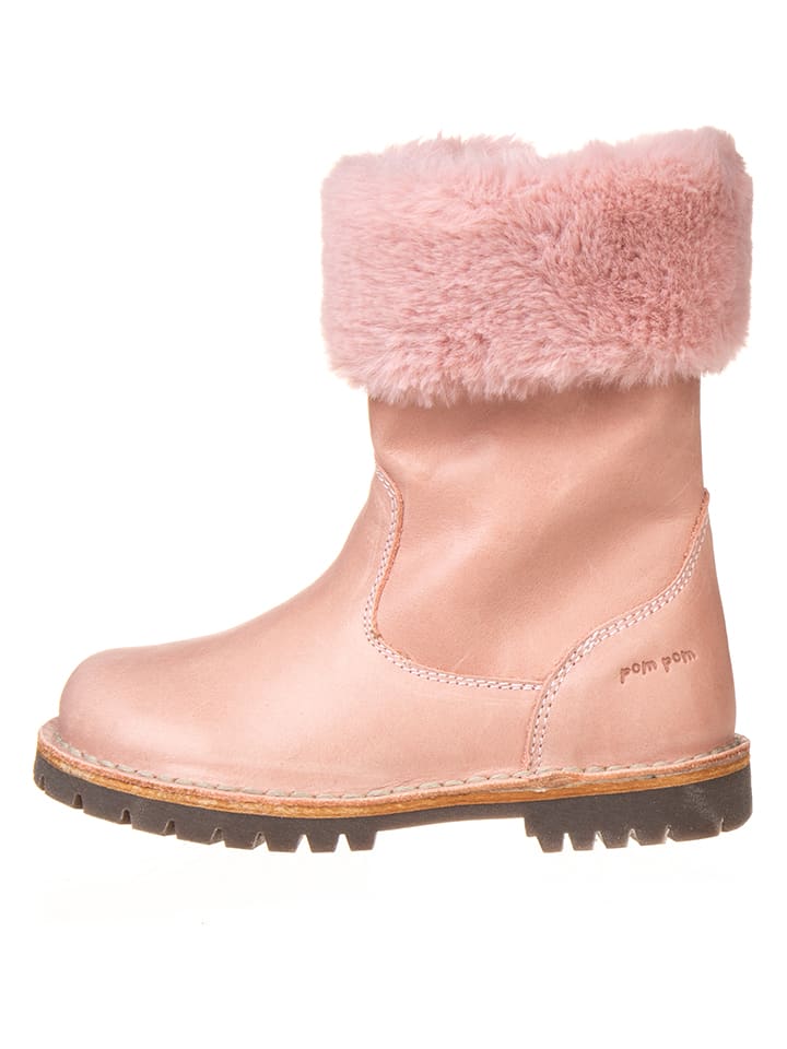 POM POM Leder-Winterboots in Rosa günstig kaufen