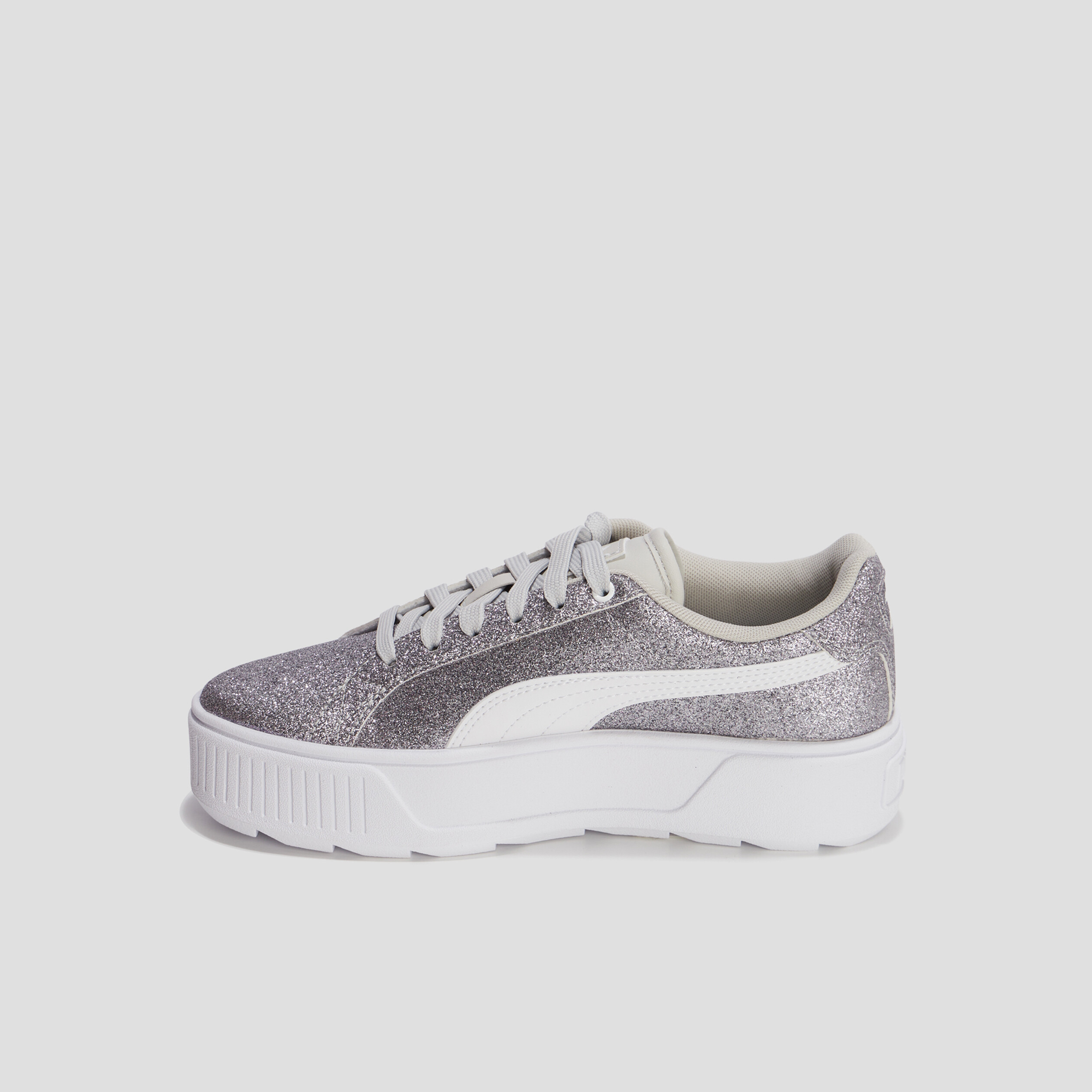 Tennis plateformes à lacets Puma gris argent fille | La Halle