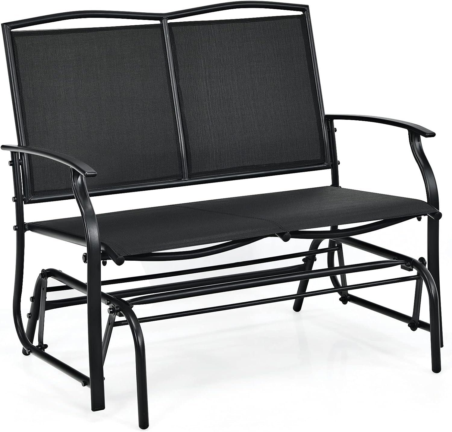 KOMFOTTEU Gartenbank Schaukelbank, 2-Sitzer, bis 180kg, 105 x 71,5 x 93 cm