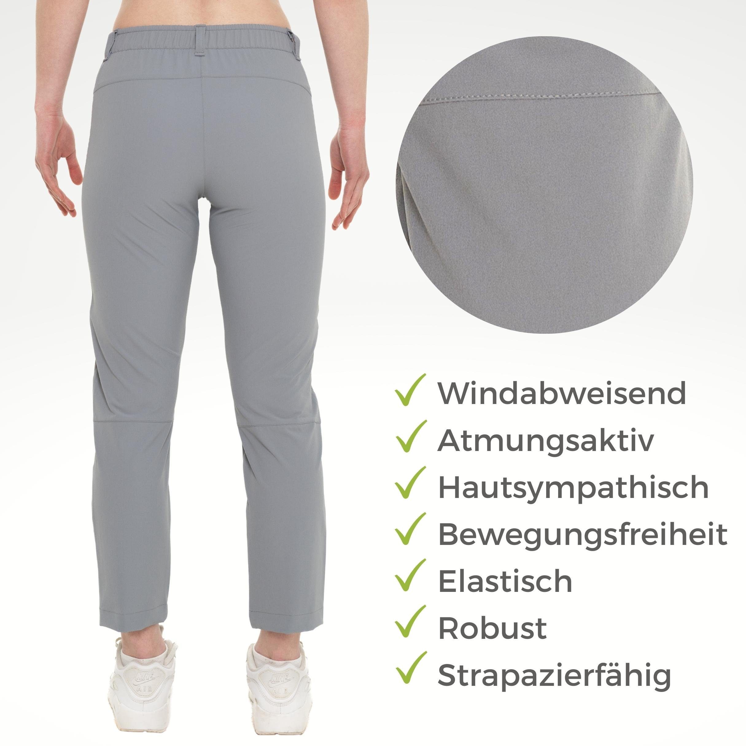 Kaymountain Trekkinghose Damen Trekking Wander Outdoor Hose 7/8 Sierra Light Stone Grey 42