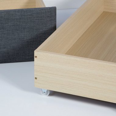 Homestyle4u Bettschubkasten Bettkasten Bett Schublade 2er Set Bettauszug (2er Set)