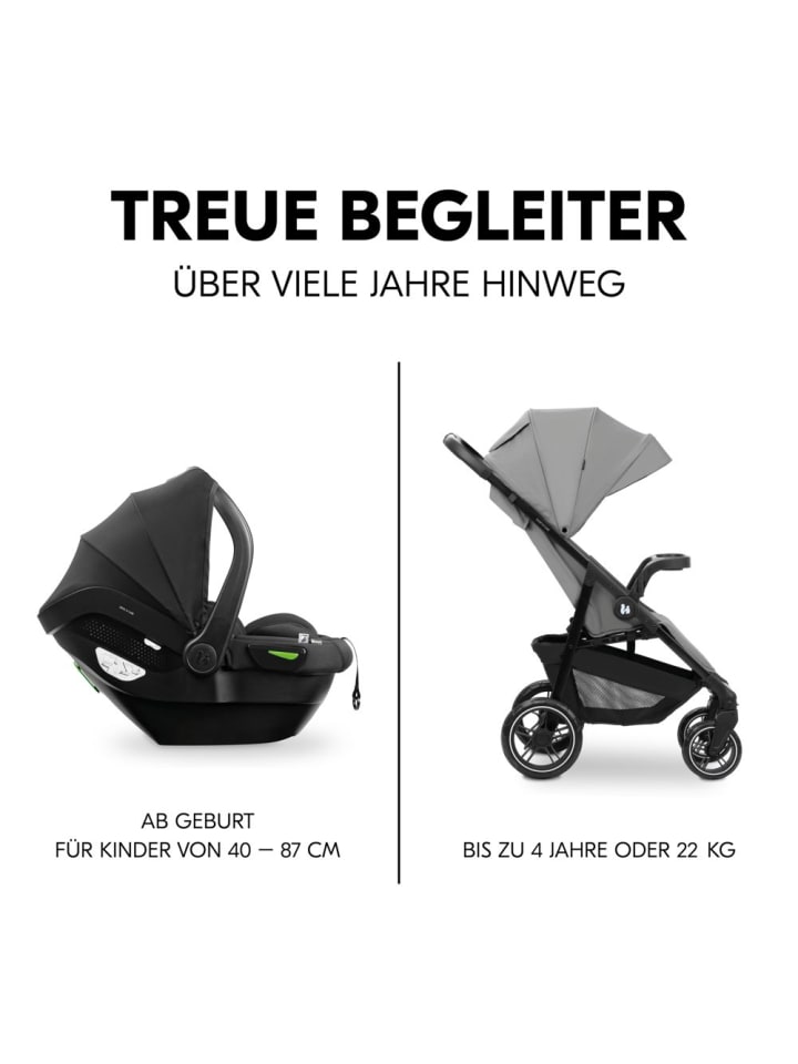 Hauck Buggy Shop N Care 2in1 Travel Set - Grey in grau günstig kaufen onesize