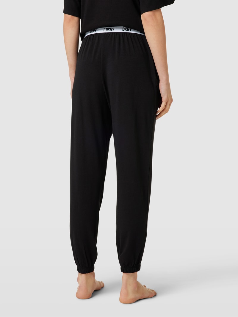 Pyjama-Hose mit Logo-Bund Modell 'Sleep Jogger' in schwarz