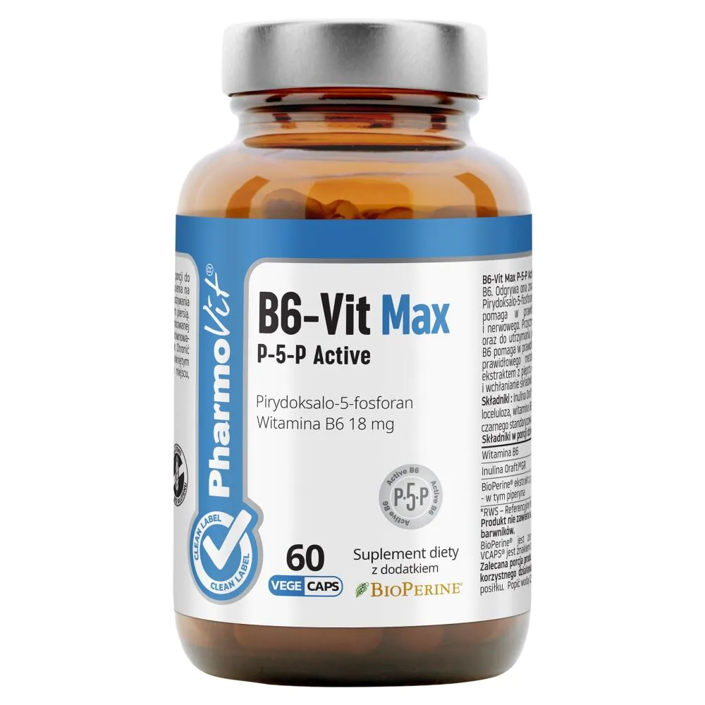 Κάψουλες PharmoVit Clean Label B6-Vit Max Βιταμίνης B6 18 mg