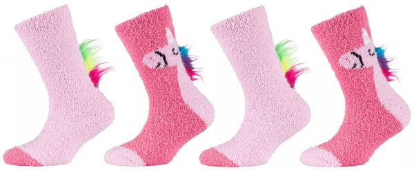 Camano kids ~ Kuschelsocke 4er Pack ~ Einhorn Pink