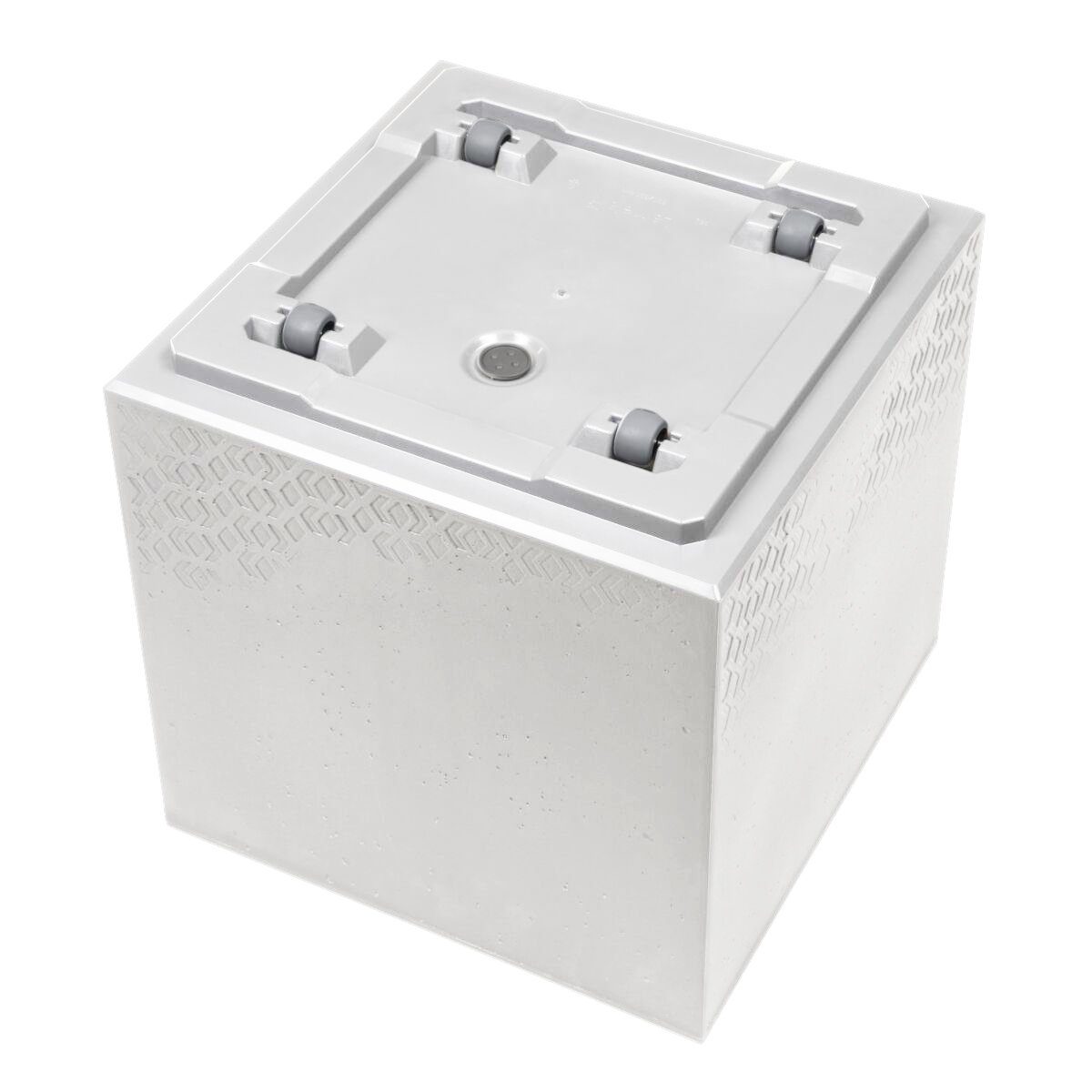 ONDIS24 Pflanzkübel Caro Beton Optik Blumenkübel mit Rollen aus Kunststoff 100% Recycled, frostsicher und UV-beständig