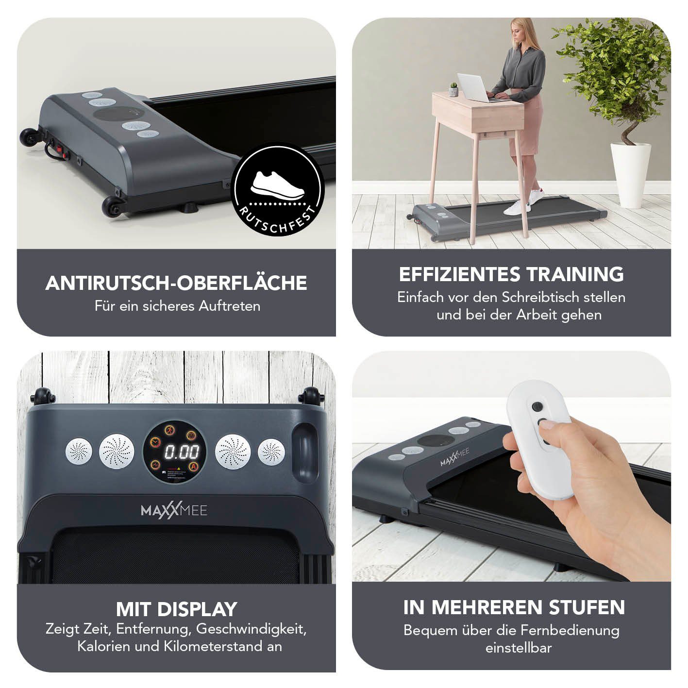 MAXXMEE Laufband Walken Joggen 1-6km/h bis 100 kg belastbar, rutschfest