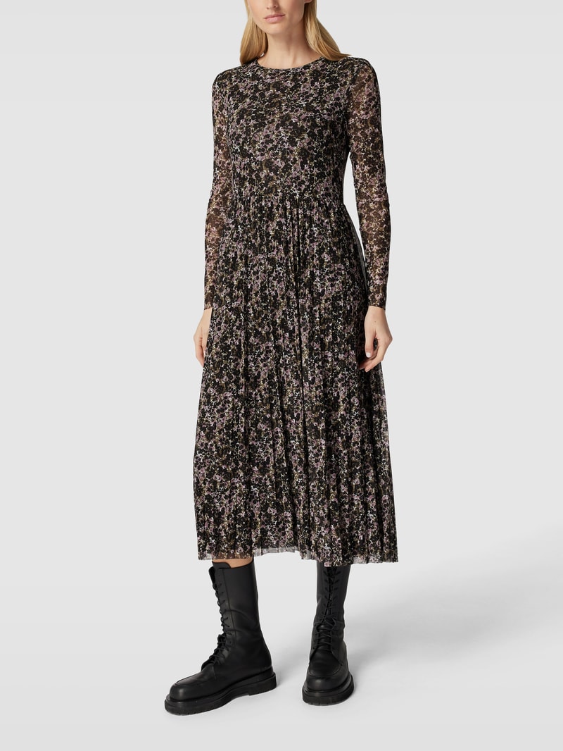 Midikleid mit Allover-Muster in grün