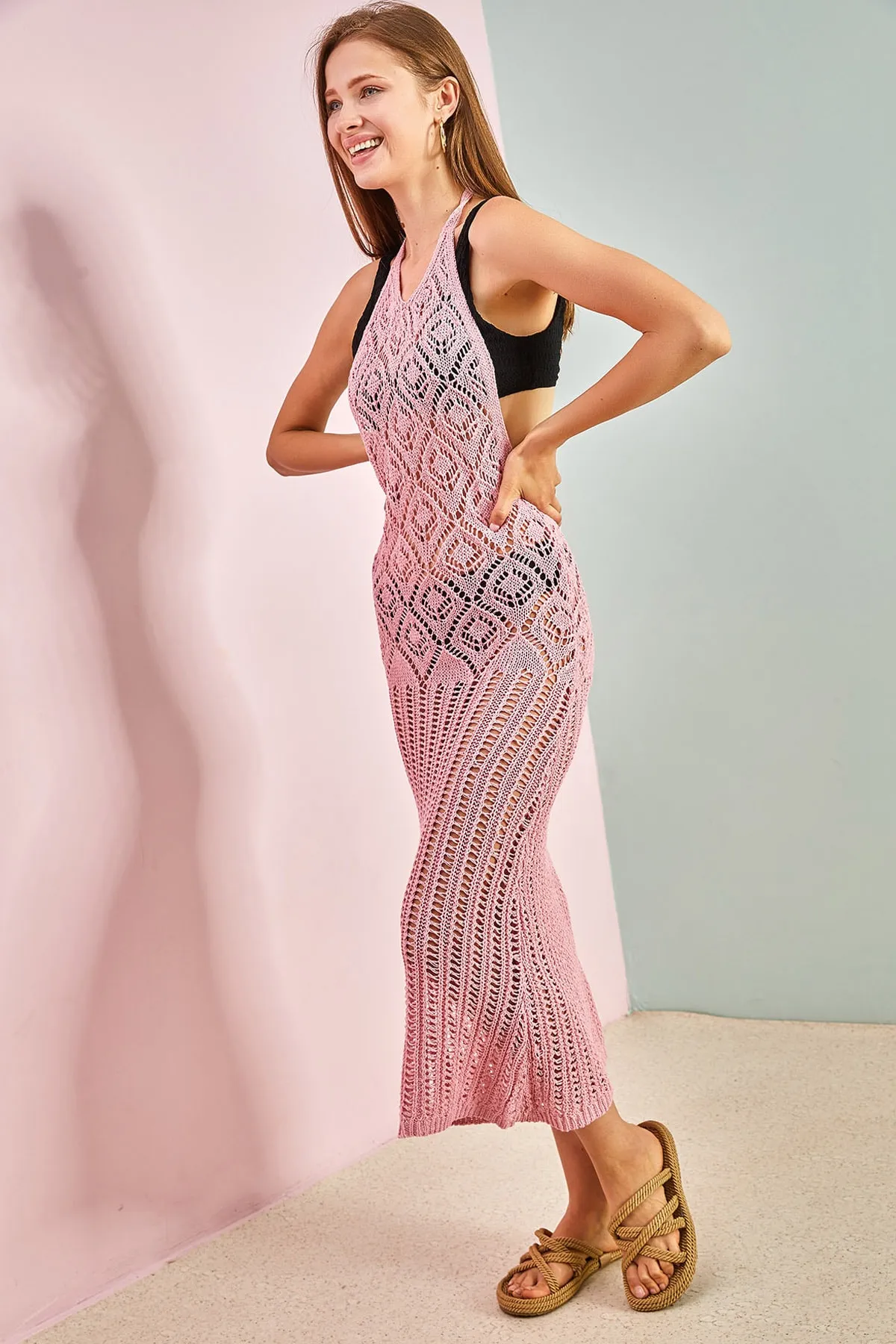 Bianco Lucci  Rückenfreies Strandkleid für Damen