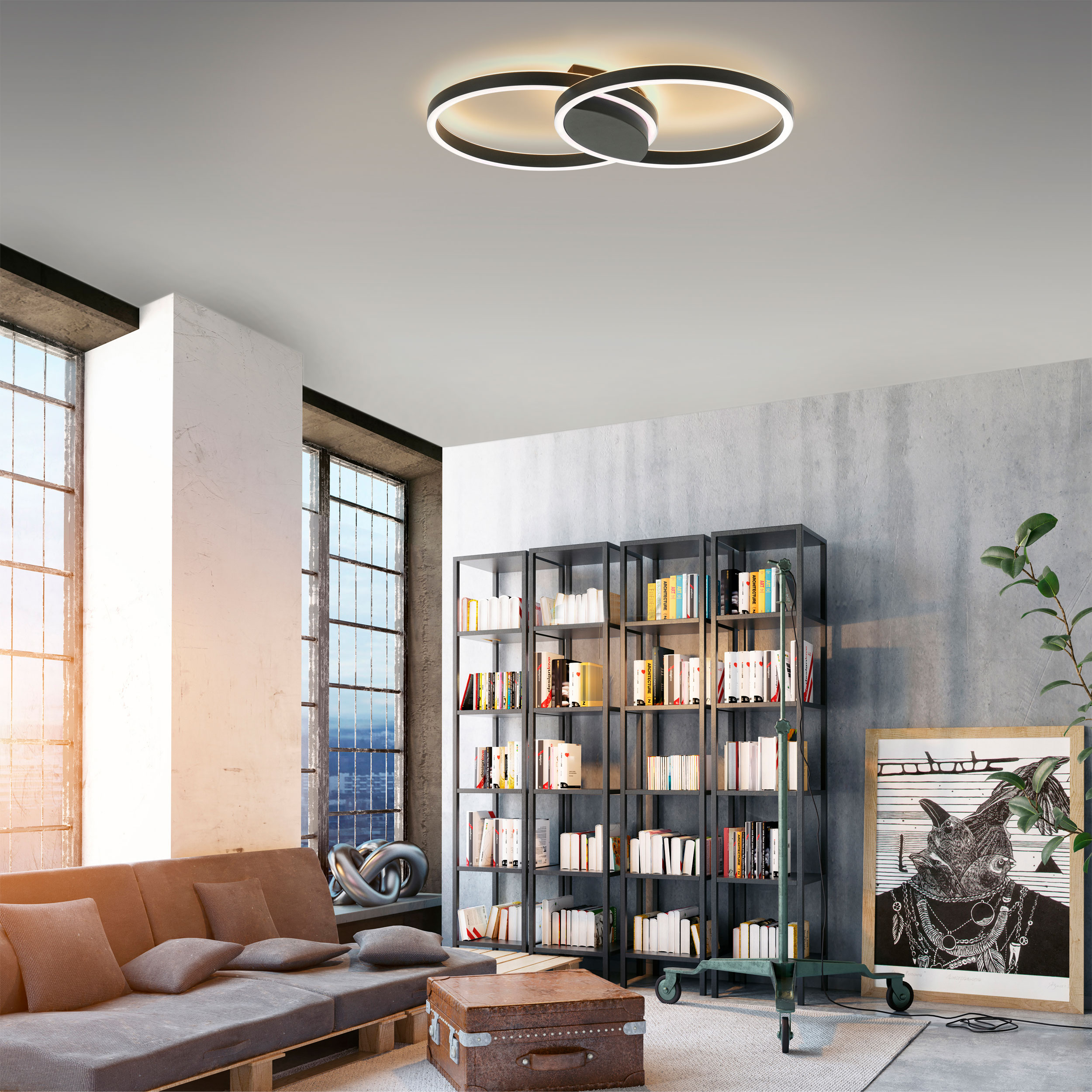 QLED-Deckenleuchte 2flg