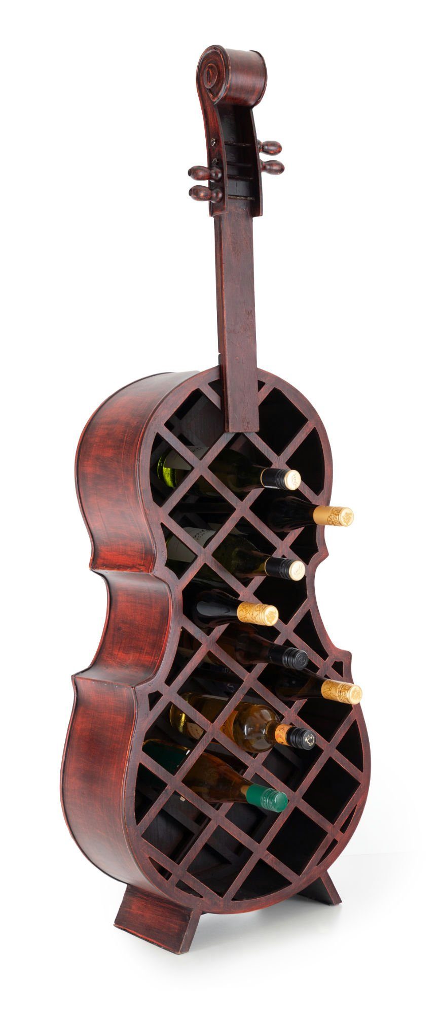 Stagecaptain Weinregal WR-21 Stradivino Wein- & Flaschenregal für 21 Flaschen, Weinständer Holz stehend in Vintage-Optik 