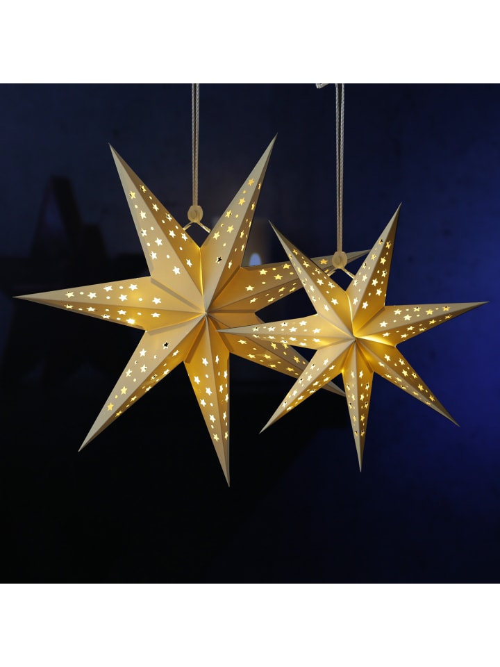 MARELIDA LED Papierstern Samtstern Weihnachtsstern D: 60cm in weiß günstig kaufen onesize
