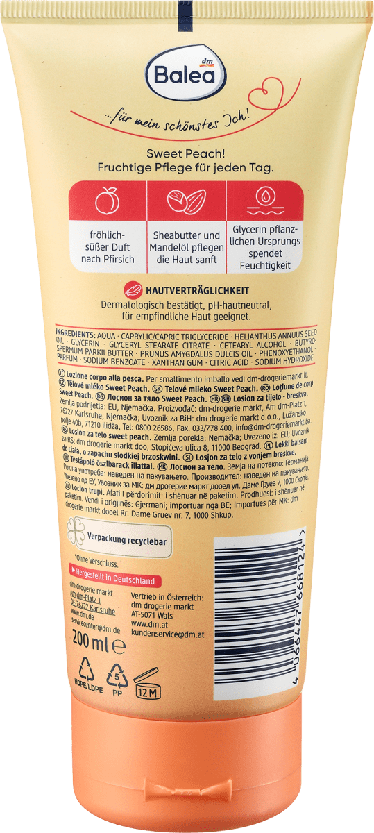 Kids Bodylotion Sweet Peach, 200 ml