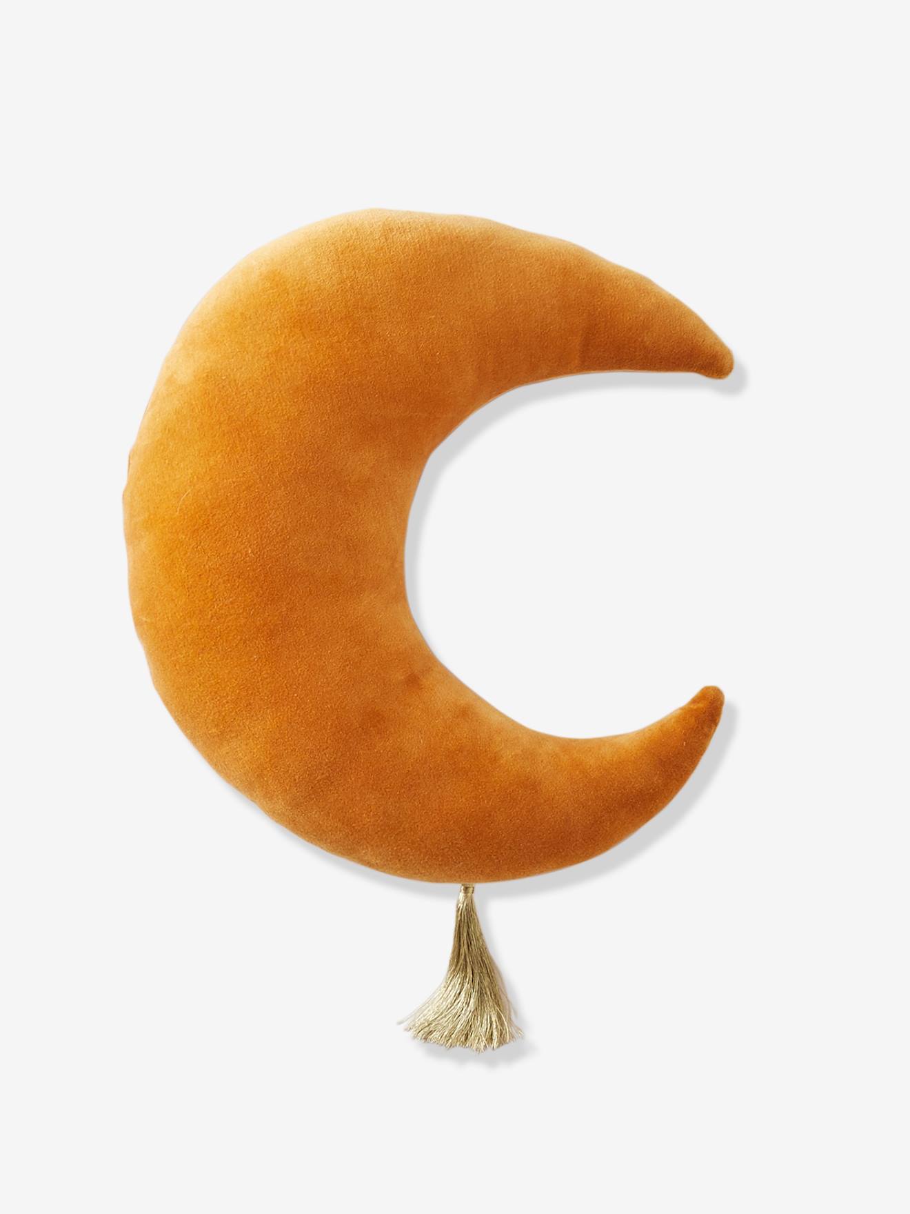 Coussin Lune en velours EDEN INDIA ocre