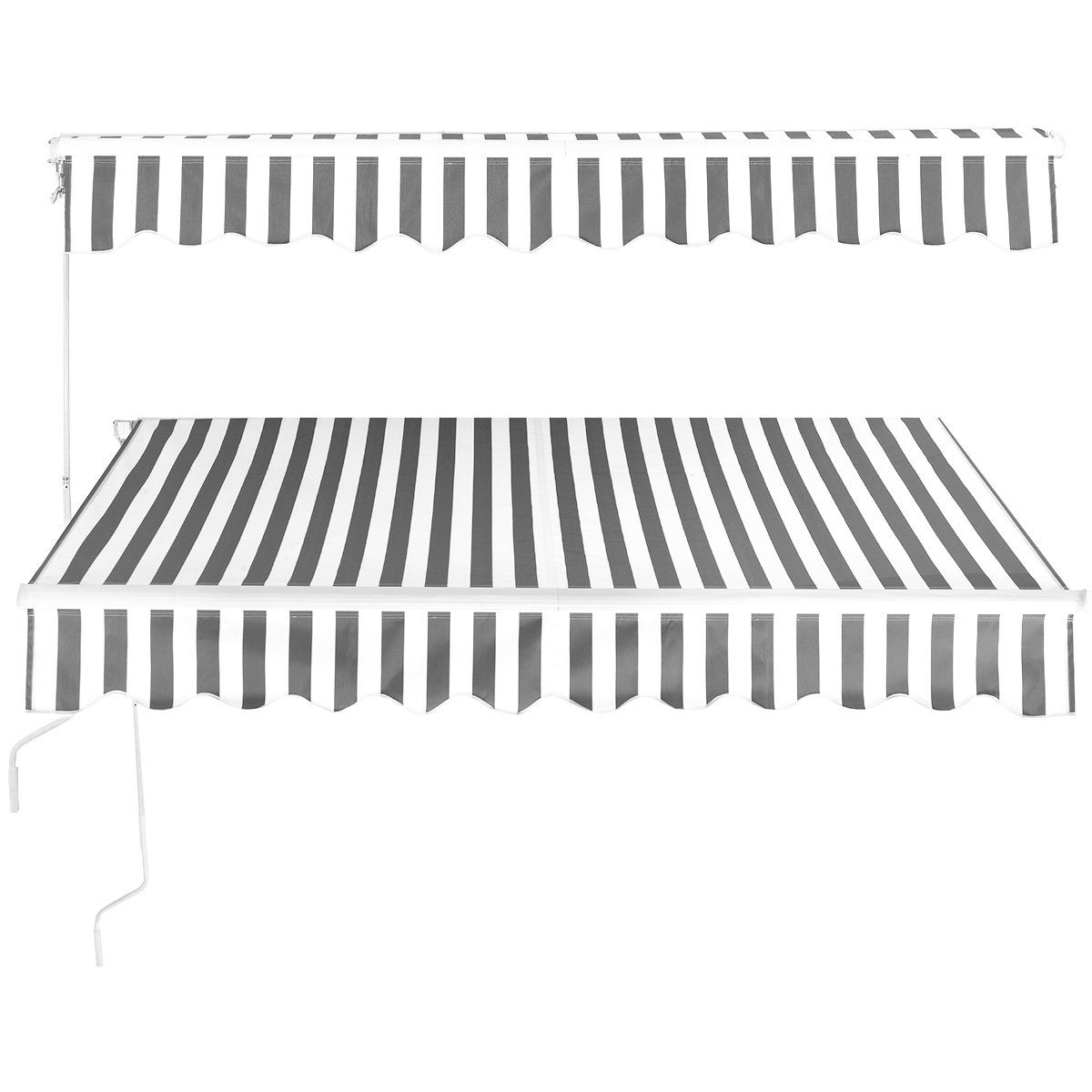 COSTWAY Gelenkarmmarkise Klemmmarkise mit Kurbel, 3 x 2,5 m