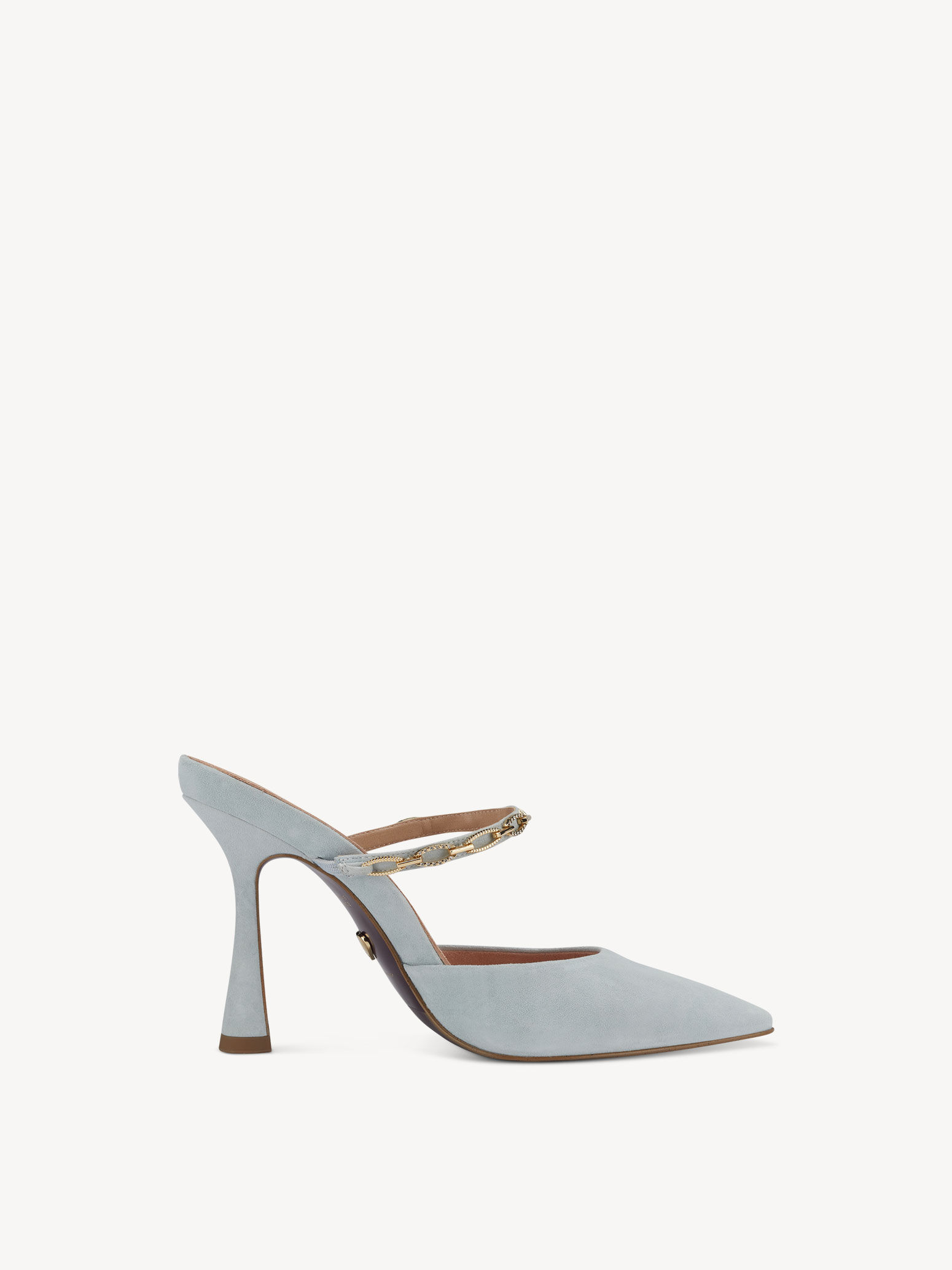 Sandale à talon en cuir - bleu