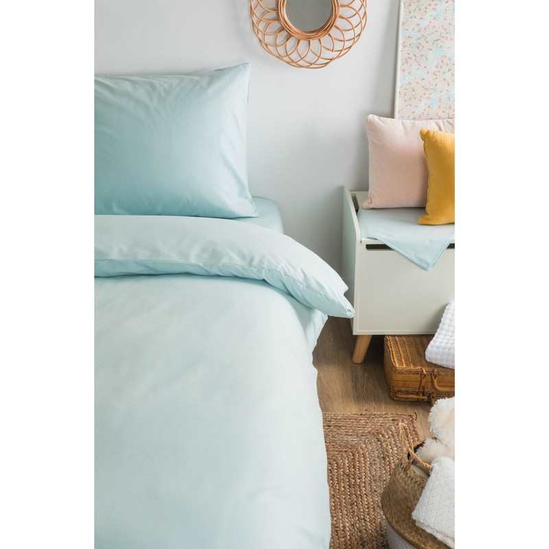 Housse de couette unie en Coton Bio pour lit 1 personne