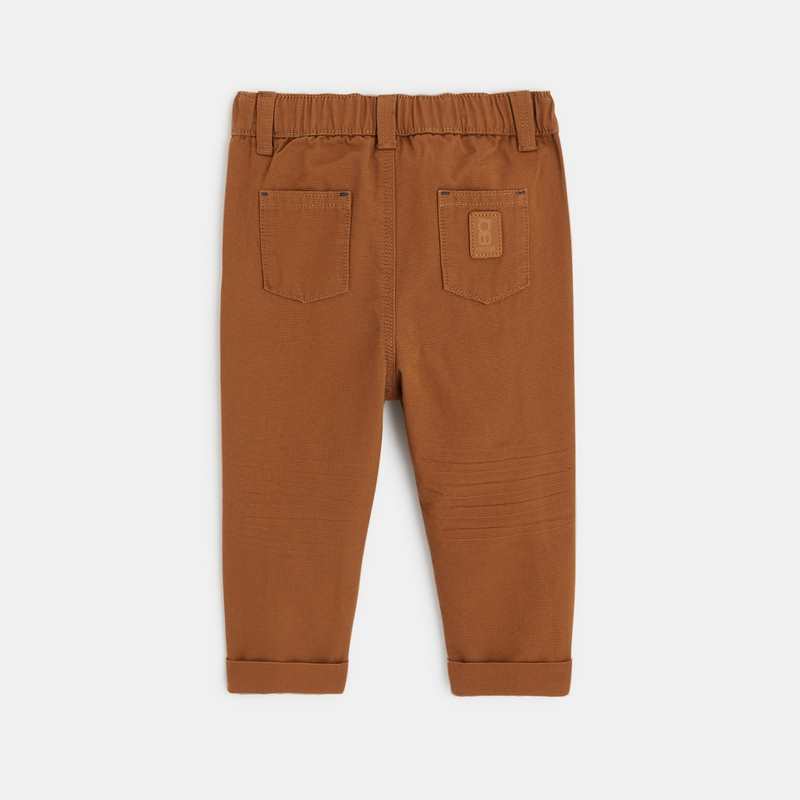 Pantalon regular coton fantaisie marron bébé garçon
