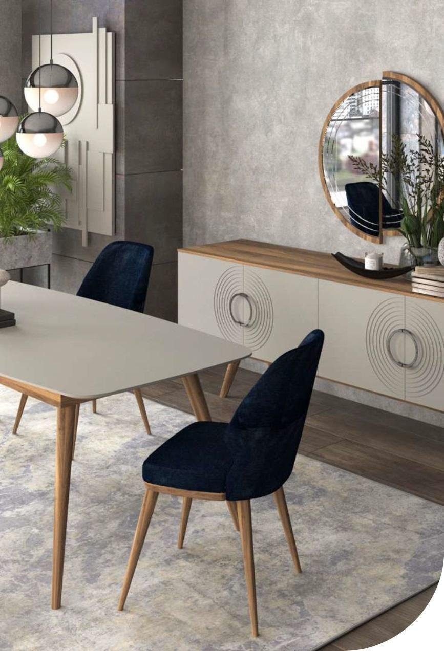 JVmoebel Esszimmer-Set Essgruppe Luxus Tisch Mit Stühlen Esszimmermöbel, (2-St), Made in Europa