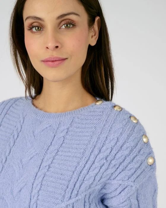 Pull chaud à torsades et boutons Thermolactyl