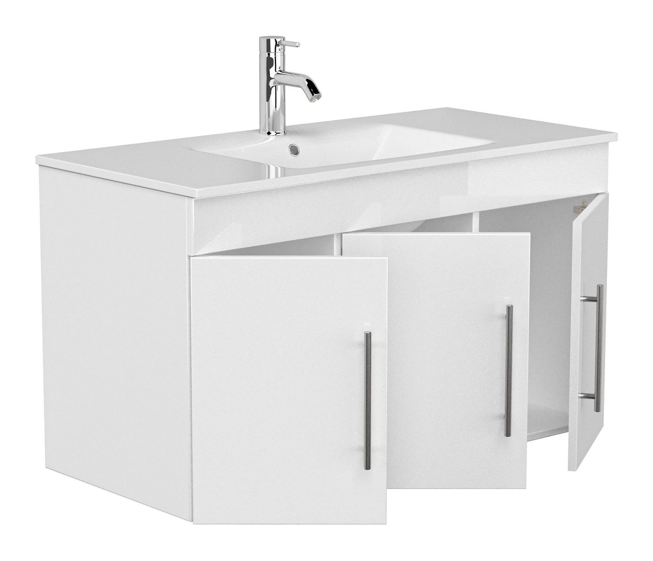 Posseik Badmöbel Teramo weiss hochglanz