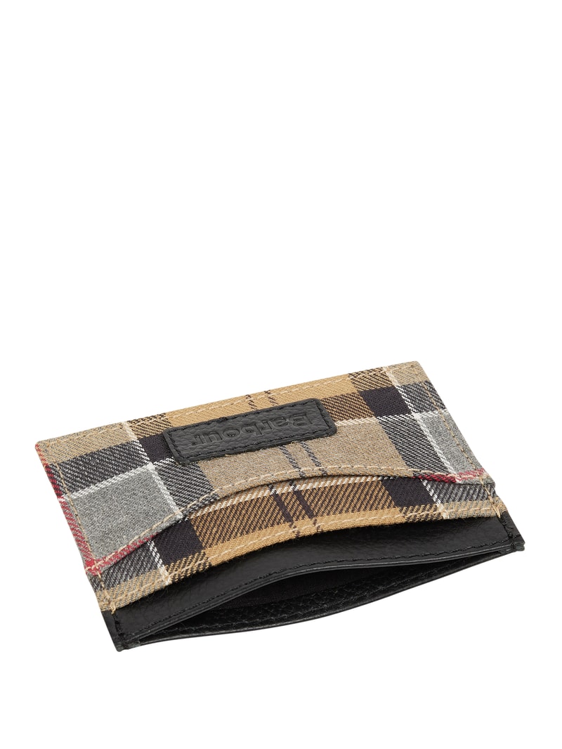 Kartenetui mit Tartan-Karo in khaki