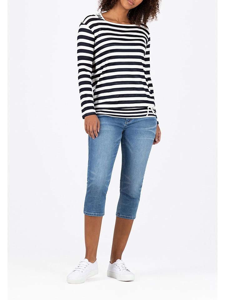 Timezone Pullover in Dunkelblau/ Weiß günstig kaufen