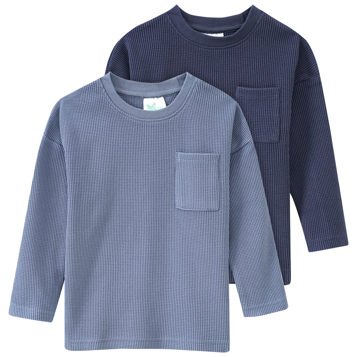 2 Jungen Langarmshirts aus Waffel-Piqué