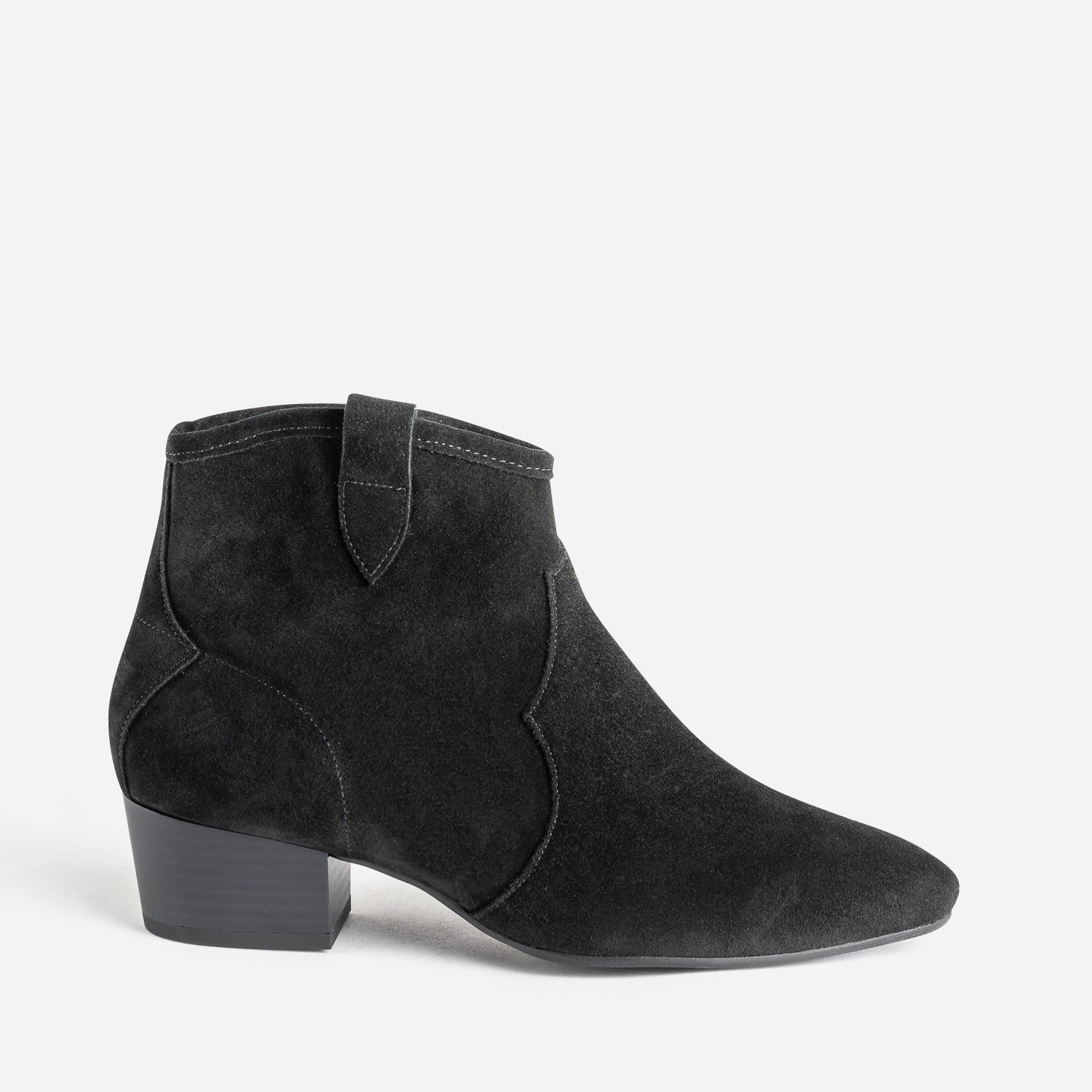 Boots Western ERAM FLEX noir en cuir velours