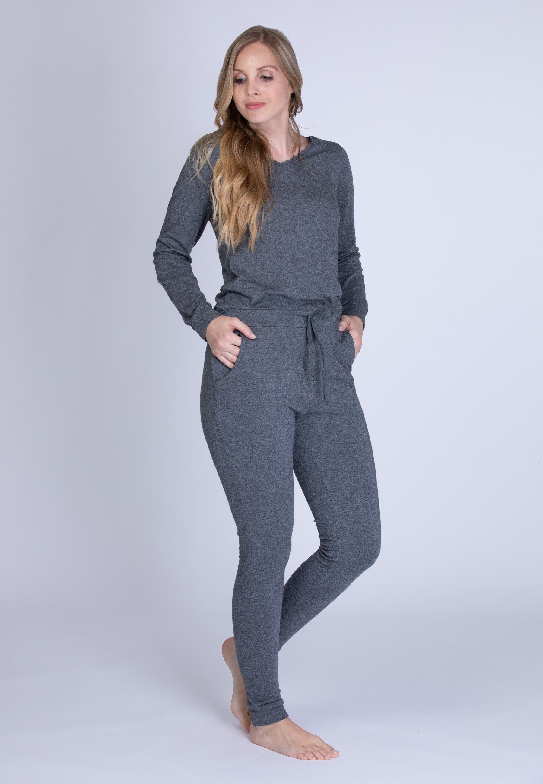 maluuna Overall maluuna - Damen Jumpsuit mit Bündchen an Arm- und Beinabschluss und Kordelzug