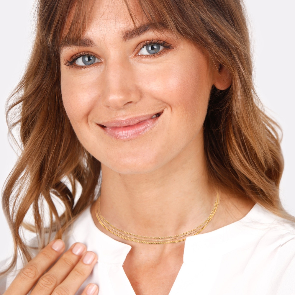 Elli PREMIUM Elli PREMIUM Collier Femmes Choker Trio Venetian Tank Figaro Basic Trend Blogger  collier