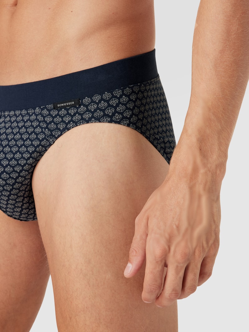 Slip mit Allover-Muster Modell 'Fine' in dunkelblau
