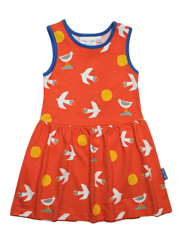 Toby Tiger Kinder Kleid mit Möwen Print in rot günstig kaufen